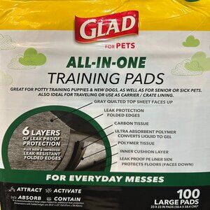Glad for Pets 100 Count Activated Carbon Training Pads in Black Jumbo Size